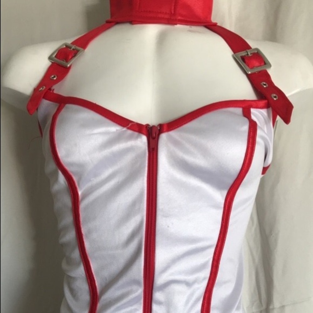 White and red corset